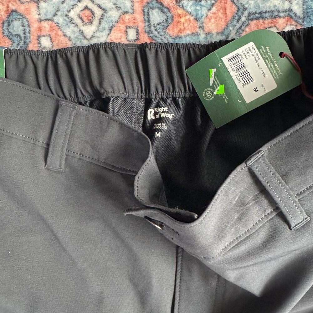 Right of Way Men's Travel Jogger Black - size Medium NWT - Picture 3 of 5